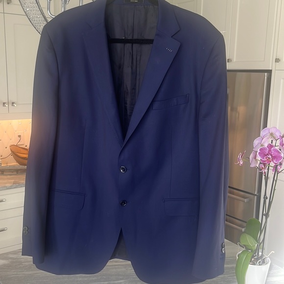 Massimo Dutti finest Italian fabric made in turkey navy blue sports jacket - Picture 3 of 17